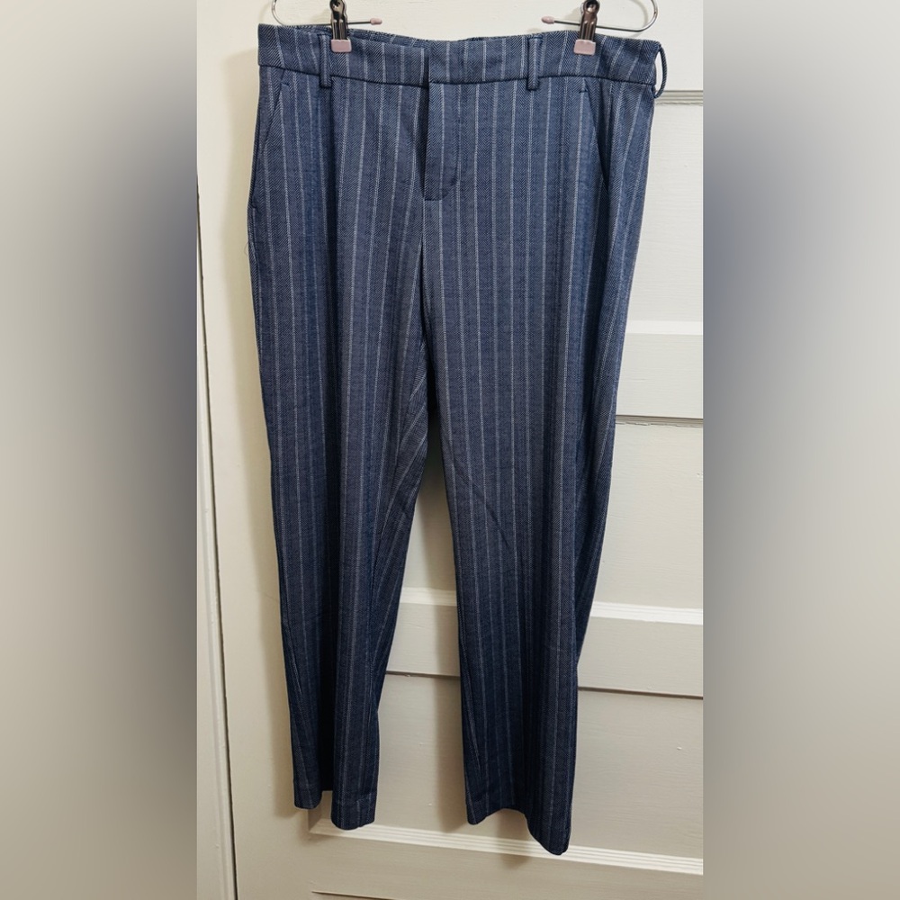Liverpool Blue Striped Straight Leg Pants